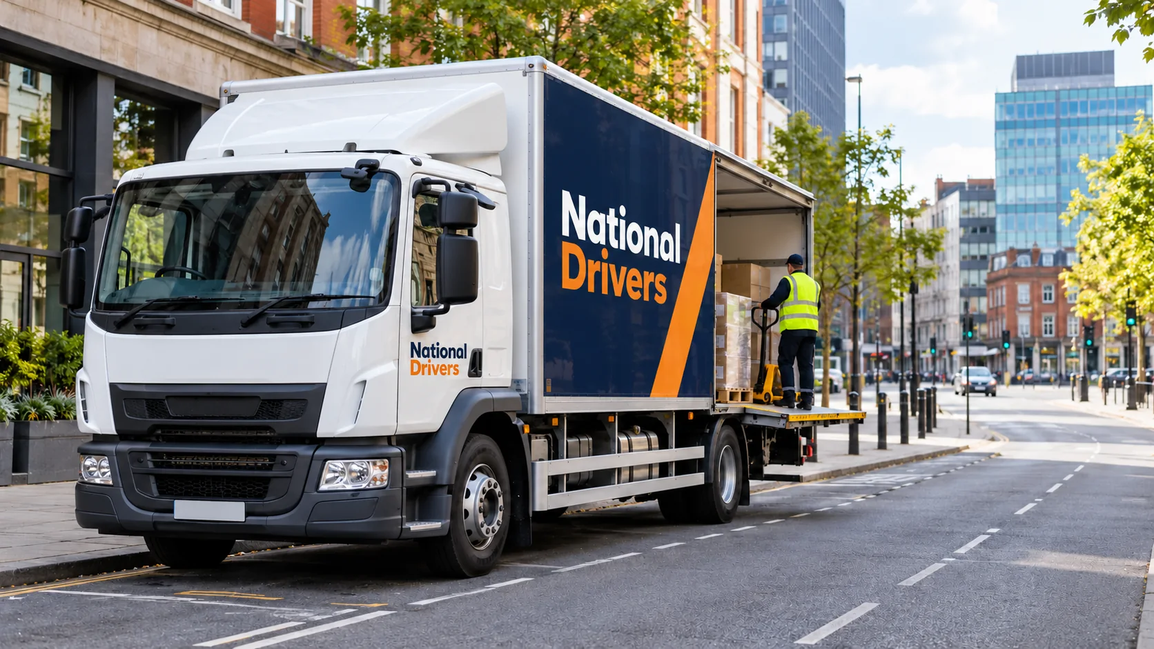 Class 2 rigid vehicle on an urban delivery route