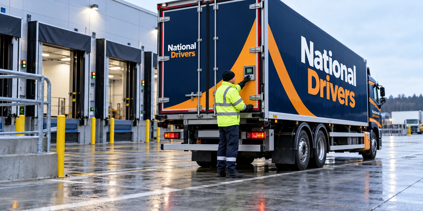 Refrigerated vehicle at a UK distribution centre