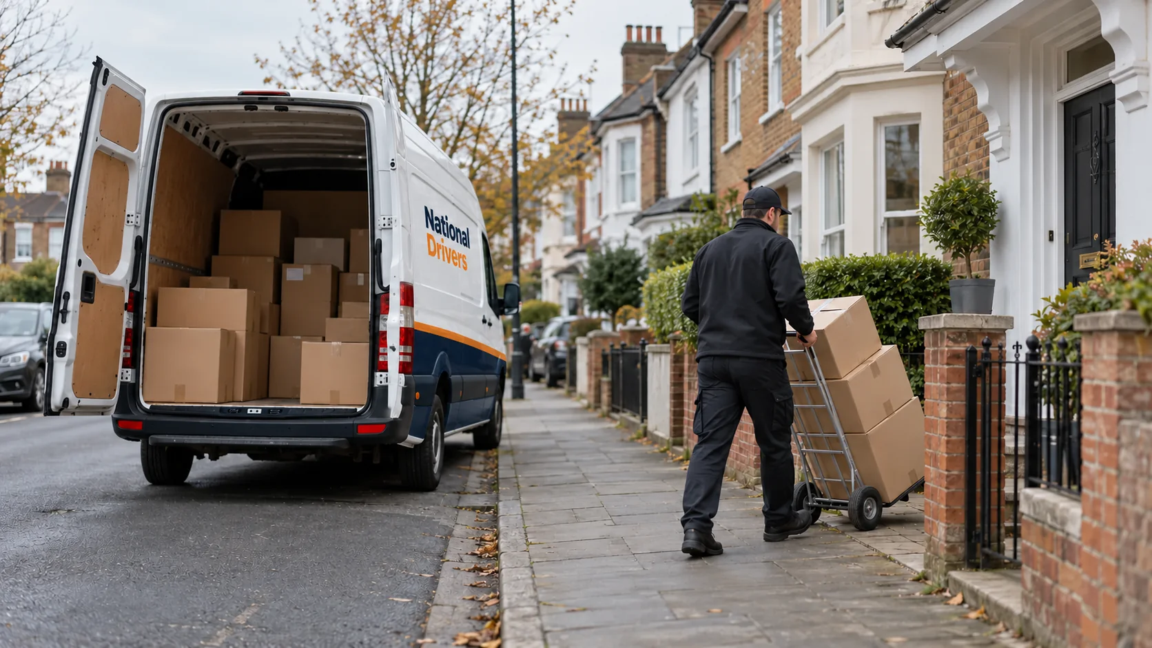 Professional van driver organising a last-mile delivery round